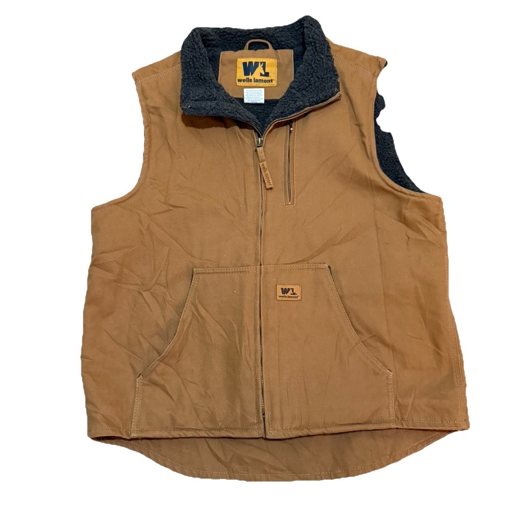 Wells Lamont Mens Canvas Sherpa Lined Work Vest Large Sherpa Work Ranch Horse